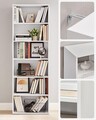 Biblioteca cu 6 rafturi, Scandinavian Style, Vasagle, 60x24x178.5 cm, PAL, alb