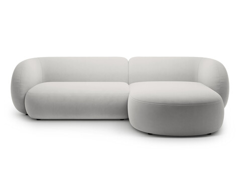 Coltar dreapta 3 locuri, Kate, Micadoni, 285x176x76 cm, catifea, gri deschis