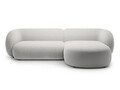Coltar dreapta 3 locuri, Kate, Micadoni, 285x176x76 cm, catifea, gri deschis