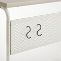 Masuta de cafea in forma de C, cu roti, Vasagle, 55x24x66 cm, max 50 kg, PAL/otel, crem/alb