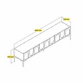 Comoda TV, Hommy Craft, Lyon 42, 180x42x35 cm, PAL, Alb/Negru