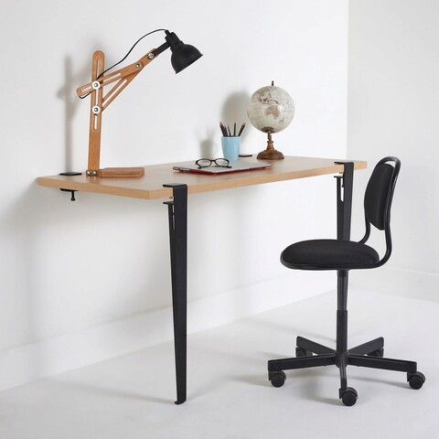 Birou, logg, cuarius, 120x75x60 cm, lemn/negru