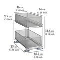 Suport cu 2 rafturi pentru bucatarie, Wenko, 35 x 33.5 x 18.5 cm, metal