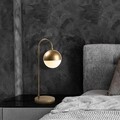 Lampa de masa, Horn - 12202, Fulgor, 18 x 25 x 53 cm, 1 x E14, 40W, auriu
