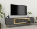 Comoda TV, Olivia, Dekolp3, Antracit / Aur