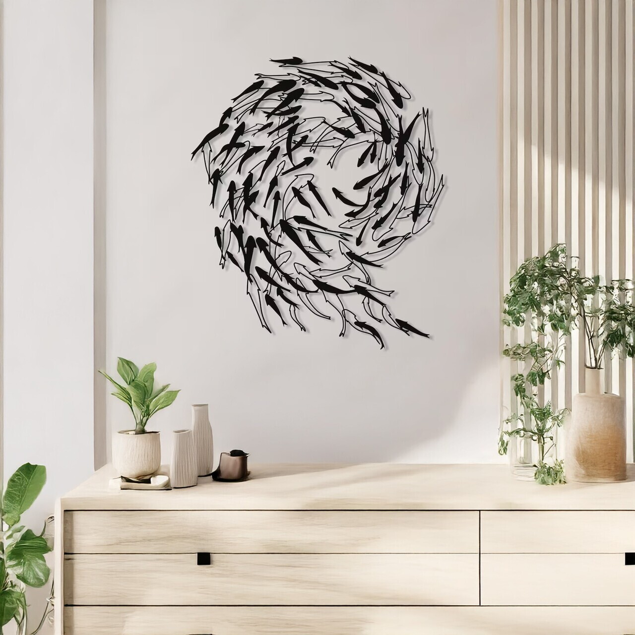 Decoratiune de perete, DCV-1008-MT, Dimensiune: 40 x 40 cm, Negru — imaginea 3