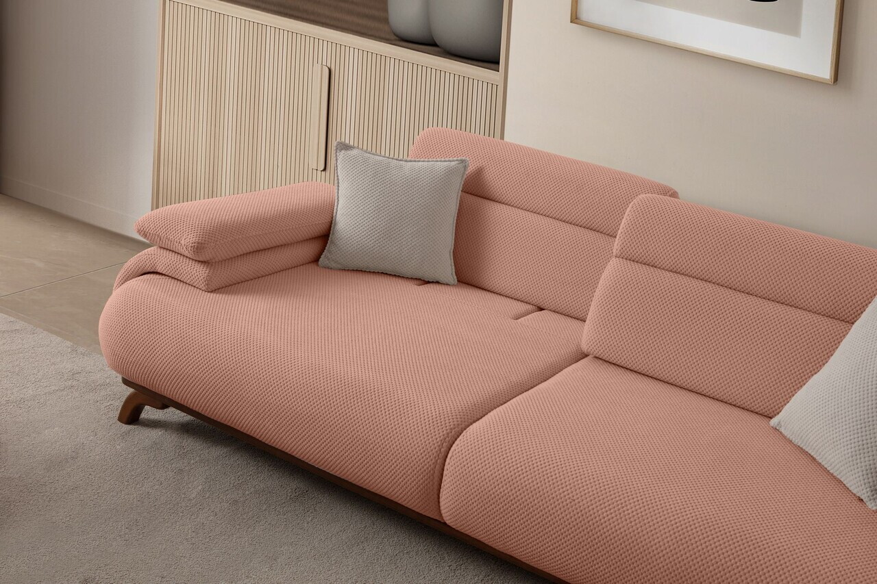 Canapea 3 locuri, Atelier del Sofa, 752EST1152, Lemn de carpen/PAL melaminat, Roz pudra - view 4