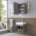 Set Dulap de Baie cu Chiuvetă și Oglindă (2 Piese), Hanah Home, 2927, MDF, Frasin