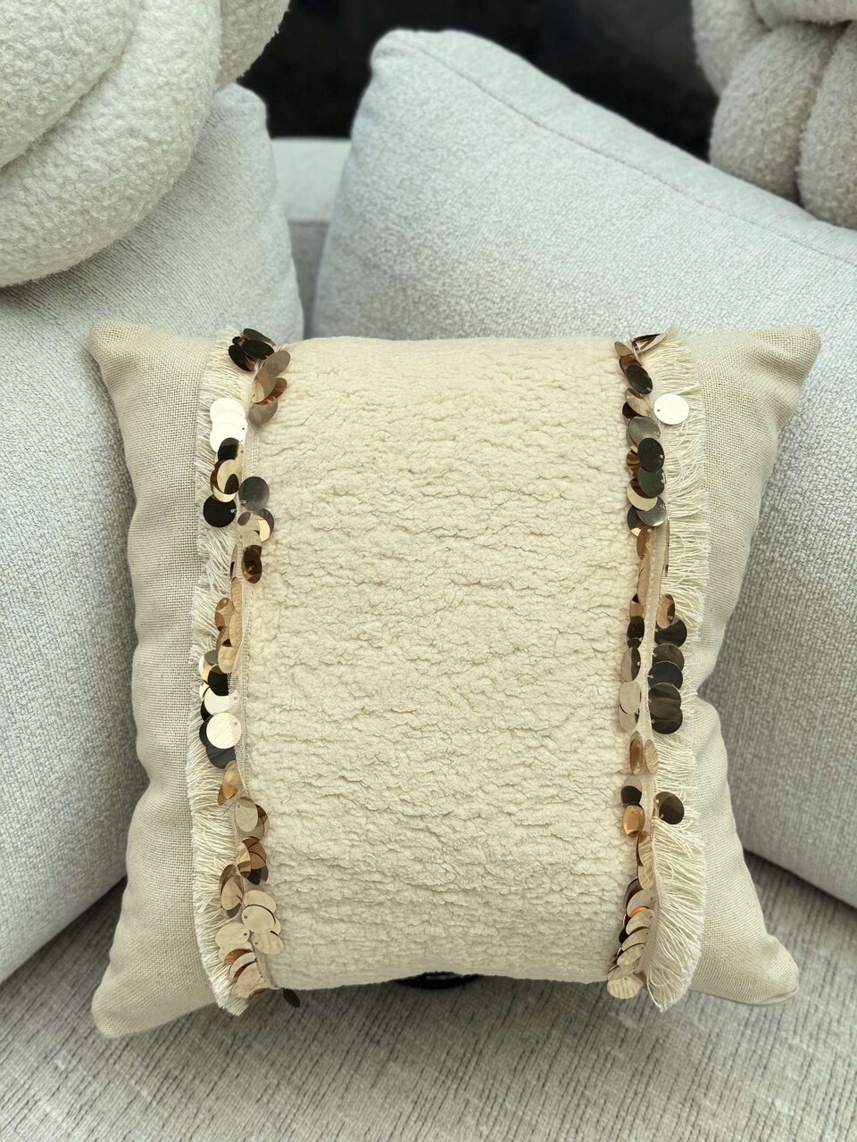 Husa de perna, KET009, 43x43 cm, Amestec bumbac, Bej - view 3