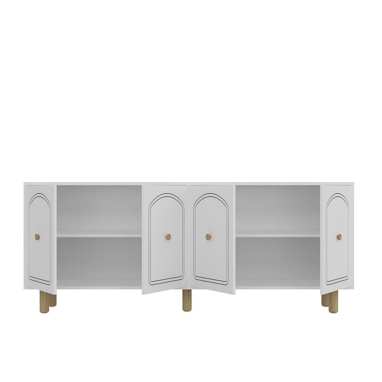 Consola, Hanah Home, Hazal, 180x78.6x35 cm, PAL , Alb - view 6
