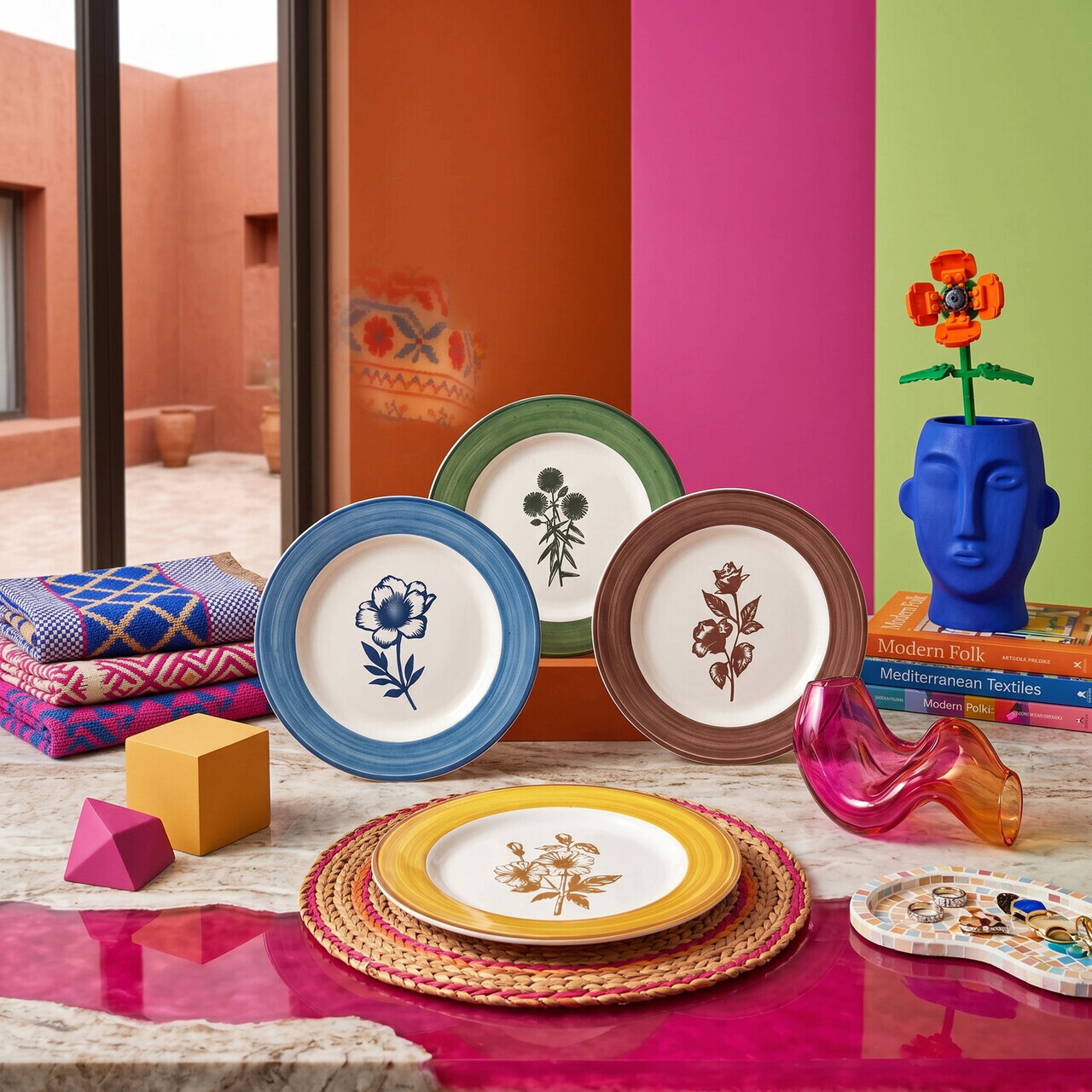 Set platouri servire, Hermia, 666HAC2134, Ceramica, Multicolor — imaginea 2