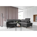 Coltar extensibil dreapta 4 locuri ELTAP, RT-06SAV, Noble, 255x201x100 cm, lemn/poliester, gri inchis