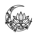 Decoratiune de perete, Flower Moon, Dimensiune: 70 x 70 cm, Negru