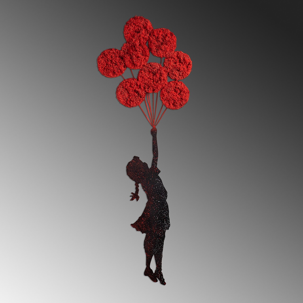Decoratiune de perete, Banksy, 100 x 34 cm, Roșu/Negru - view 4