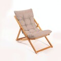 Scaun de gradina, Meya Dekor, My006, 59x90x44 cm, Lemn de fag, Maro / Natural
