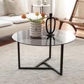 Masuta de cafea Trio Sehpa, Neostill, D75x42 cm, negru/fumuriu
