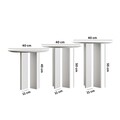 Set masuta de cafea, Rotexa, Leo (55 + 50 + 45), MDF , Alb