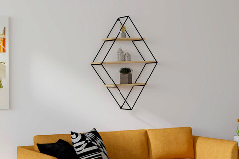 Raft de perete, Puqa Design, Meho, 70x98x21 cm, PAL, Maro mezoni.ro