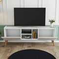 Comoda TV, Mezza, Carmen, 150x52x34 cm, Alb