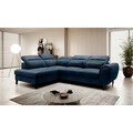 Coltar extensibil stanga 4 locuri ELTAP, LT-40NU, Noble, 255x201x100 cm, lemn/poliester, albastru inchis