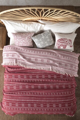 Cuvertura Double Pique, 220×240 cm, 100% bumbac, Ikona, Viaden, rosu claret mezoni.ro