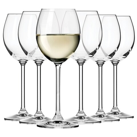 Set 6 pahare pentru vin alb, Krosno, Venezia, 250 ml, sticla cristal