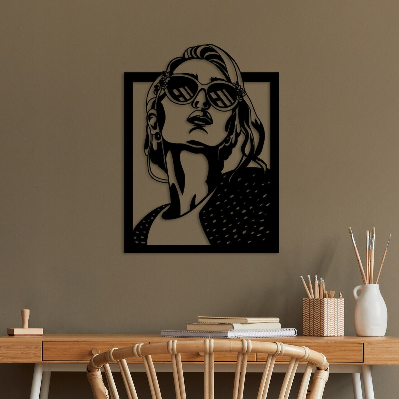 Decoratiune de perete, July, Dimensiune: 55 x 40 cm, Negru — imaginea 2