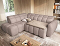 Coltar extensibil stanga 4 locuri ELTAP, LT-20XIL, Falconn, 258x208x107 cm, lemn/poliester, maro deschis