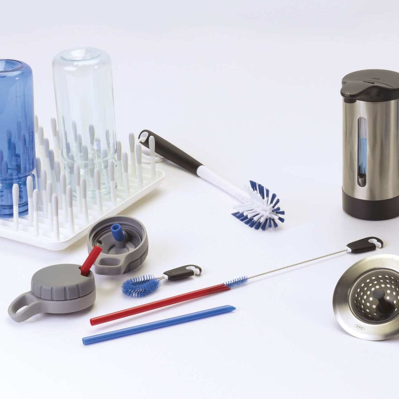 Set 3 perii curatare sticle, plastic, "Good Grips" - OXO - imagine 5