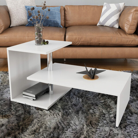 Masuta de cafea, Elegance, Dilek, 100x46x50 cm, Alb Elegance