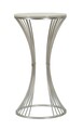 Masuta inalta Funnel, Mauro Ferretti, 50x50x100 cm, fier/marmura, argintiu