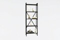 Corp biblioteca, Asse Home, Kinder, 72x170x25 cm, Nuc / Negru