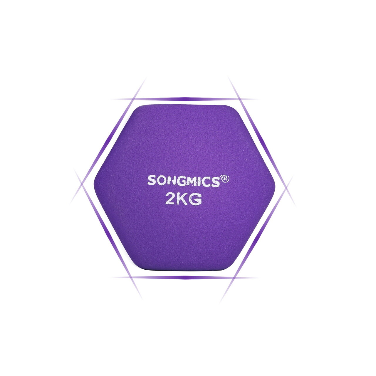 Set gantere 2 x 2 kg, Songmics, neopren, violet - imagine 8