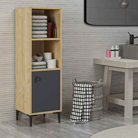 Dulap multifunctional, olivia, alone, 38.6x115x35 cm, pal , stejar safir / antracit