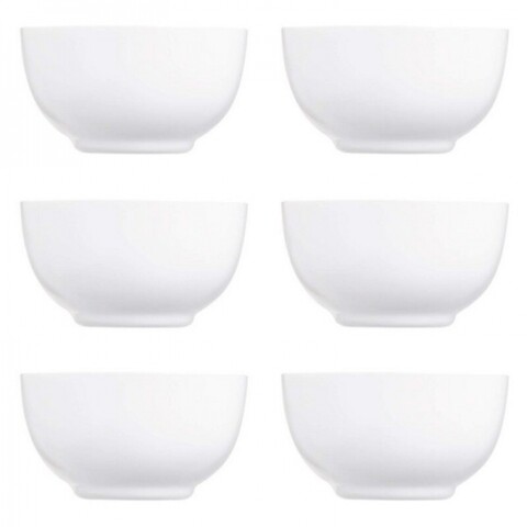 Set 6 boluri, Luminarc, Simple, Ø 14.5 cm, sticla, alb