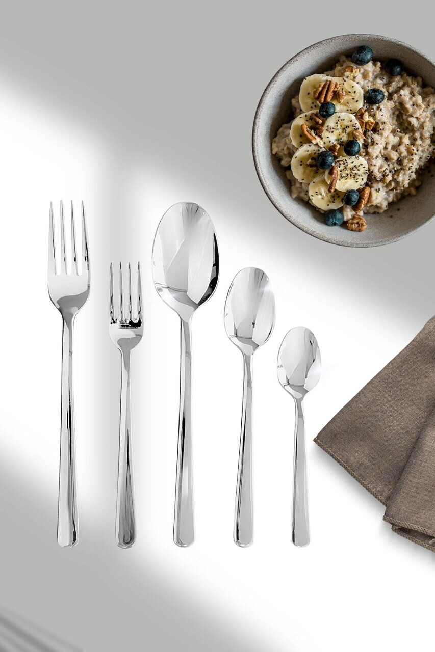 Set tacamuri, Hermia, 311MBL1707, Inox, Furculiță de masă: 21 x 1,4 cm (6 bucăți), Argintiu
