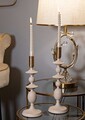 Set 2 suporturi de lumanare Gemini, Mauro Ferretti, 10x29 cm, 10x33 cm, fier, crem/auriu