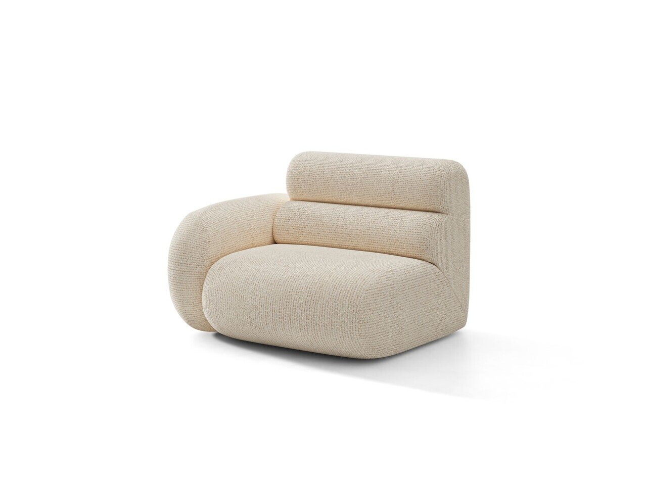 Modul canapea stanga 1 loc, Neo, Micadoni Home, 110x100x83 cm, tesatura Chenille Silencio, bej deschis — imaginea 6