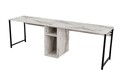 Birou, Nordure, Twin Study Desk, 240x74x60 cm, Frezie / Marmură / Negru