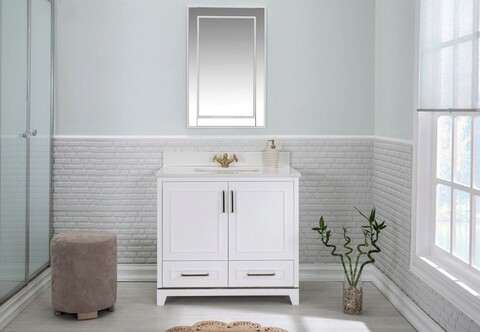 Set mobilier de baie (2 piese), jussara, ontario 36, alb