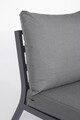 Set mobilier pentru gradina/terasa 4 piese Jacob, Bizzotto, tesatura ofelin/lemn de tec, gri carbune