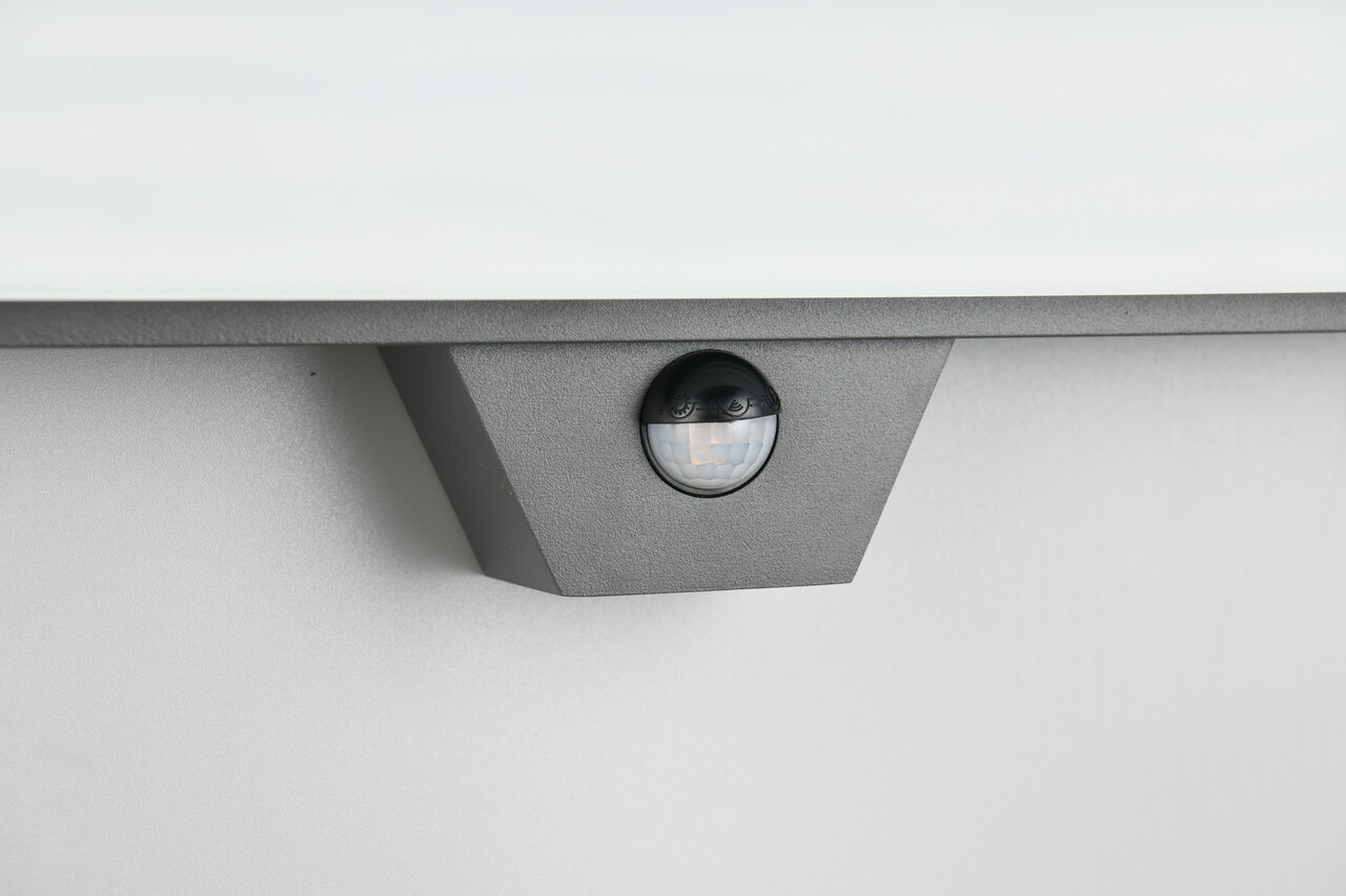 Aplica de perete pentru exterior cu senzor Mariza, TRIO, 40x20.5 cm, 10W, 1x SMD, aluminiu, antracit