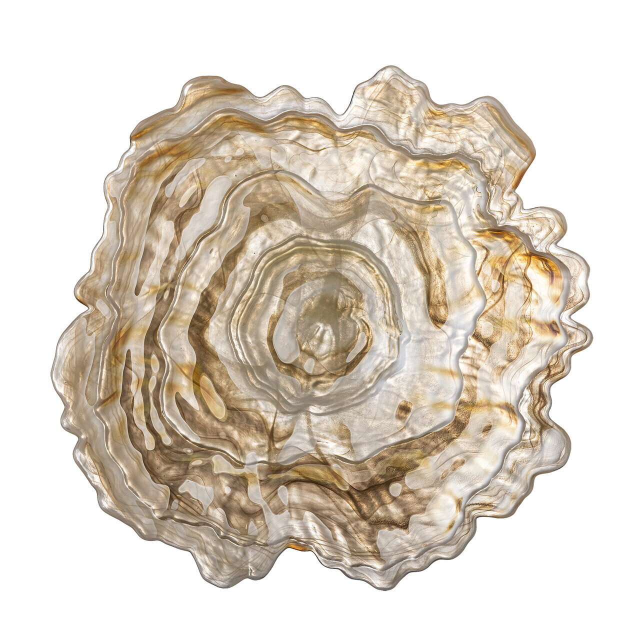 Bol decorativ, Bloomingville, Asimi, 38x8 cm, sticla, natural - imagine 5