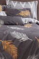 Lenjerie de pat dubla 3 piese, Olivia - Gold, Grey vPoly, Eponj Home, 65% bumbac/35% poliester