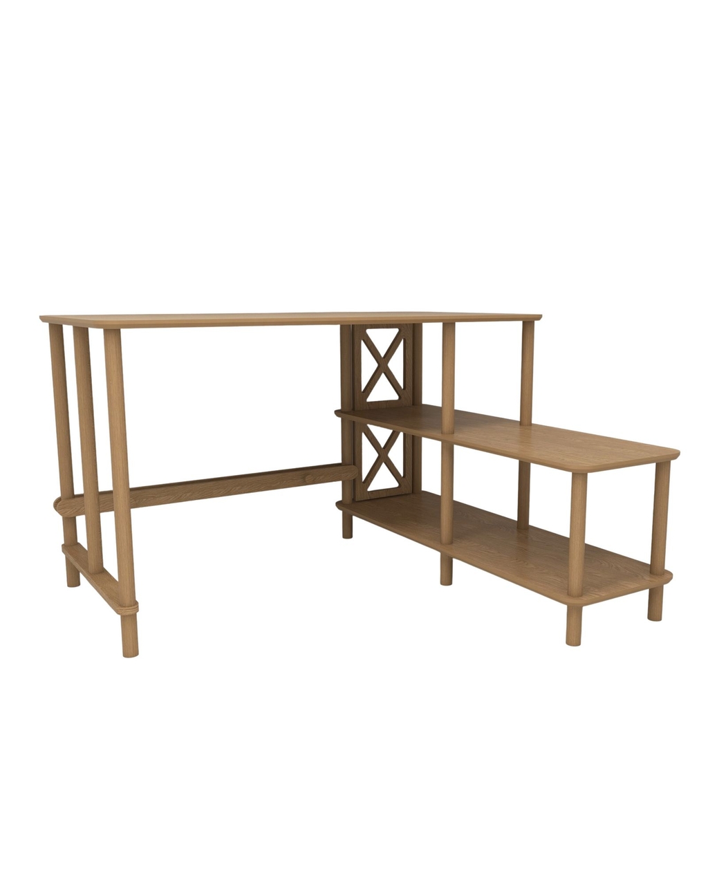 Birou, Hanah Home, Tavalo, 125x75x65 cm, Stejar - view 4