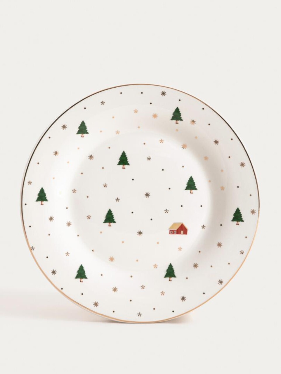 Serviciu de masa 12 piese Zaphira, Homla, portelan, alb/verde