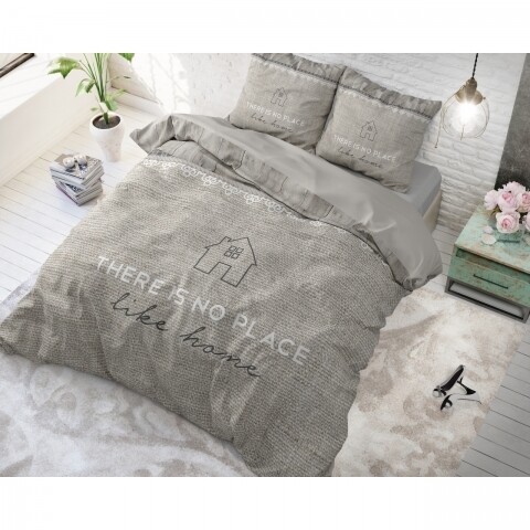 Lenjerie de pat pentru doua persoane Like Home Taupe, Royal Textile, 100% bumbac
