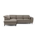 Coltar extensibil stanga 4 locuri ELTAP, LT-07SAV, Noble, 255x201x100 cm, lemn/poliester, bej inchis