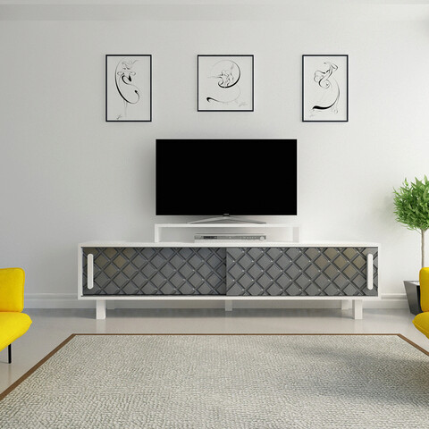 Comoda tv, avva home, robin, 180x48.2x35 cm, antracit/alb