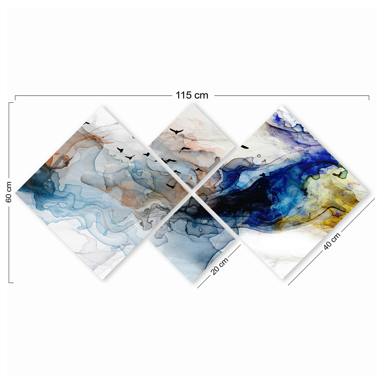Set 4 tablouri decorative, 4MDF1675194094, MDF, Imprimat UV, Multicolor